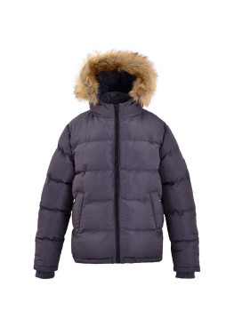 Soul Cal 2 Zip Bubble Jacket Mens Grey