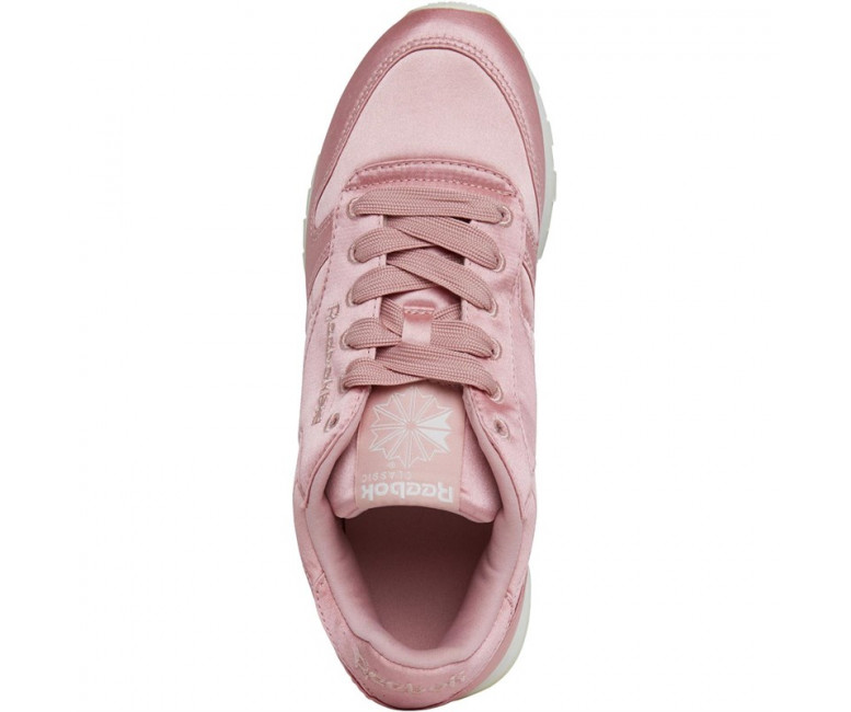 Reebok Classics Womens Leather Satin Trainers Chalk Pink/Classic White