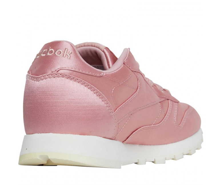 Reebok Classics Womens Leather Satin Trainers Chalk Pink/Classic White