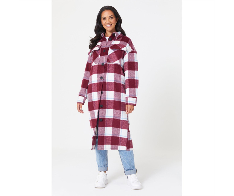 Be You Longline Check Shacket