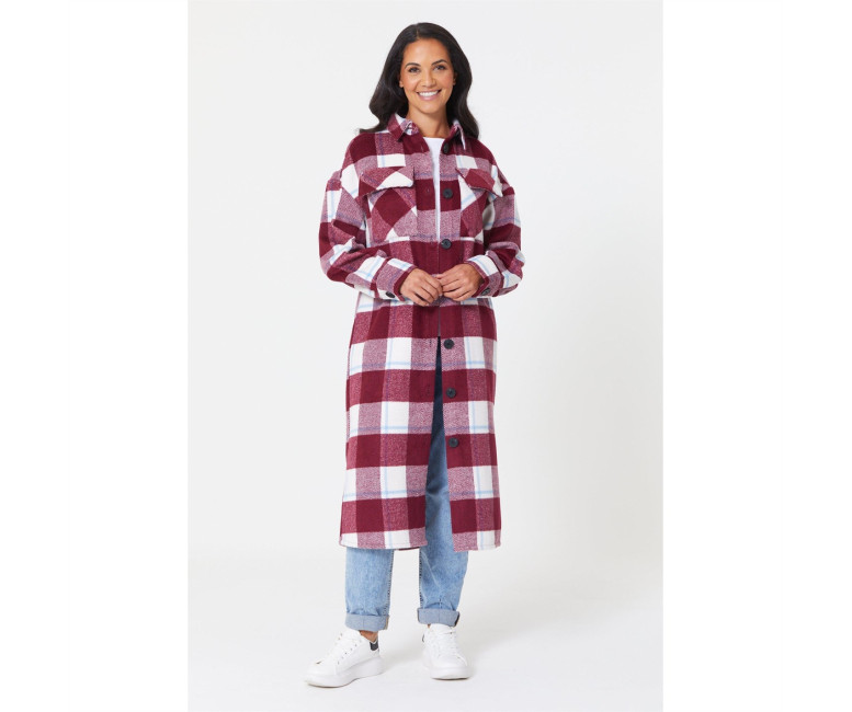 Be You Longline Check Shacket