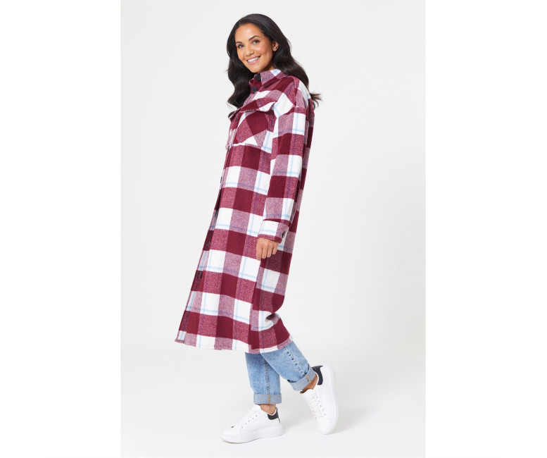 Be You Longline Check Shacket