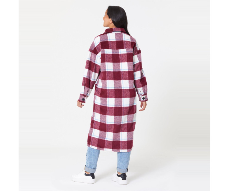Be You Longline Check Shacket