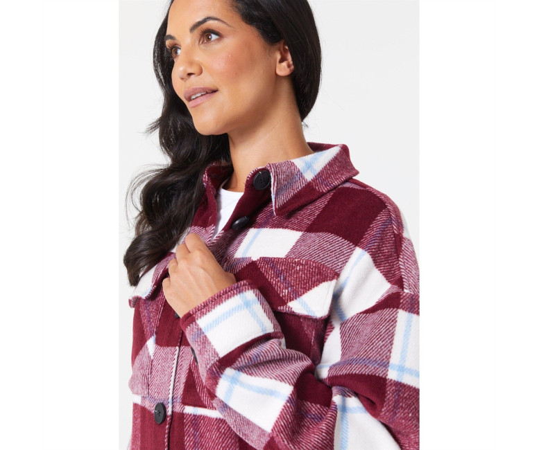 Be You Longline Check Shacket