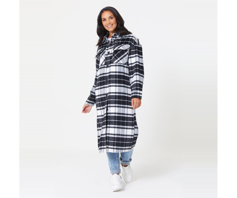 Be You Longline Check Shacket