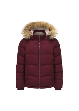 SoulCal 2 Zip Bubble Jacket Ladies Burgundy