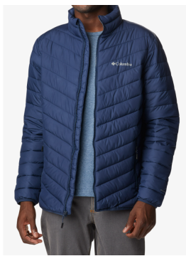 Columbia Powder Lite Hooded Puffer Jacket Mens Navy