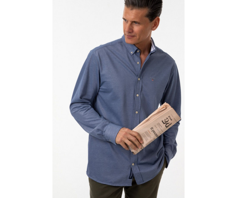 Gant Pique Solid Slim Fit Shirt 3002562 423 Persian blue