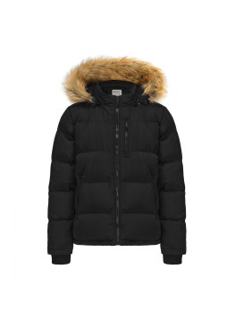 Soul Cal 2 Zip Bubble Jacket Mens Black