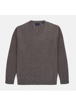 GANT Extrafine Lambswool V-Neck 8010520-294 Hazenut Dark Melange