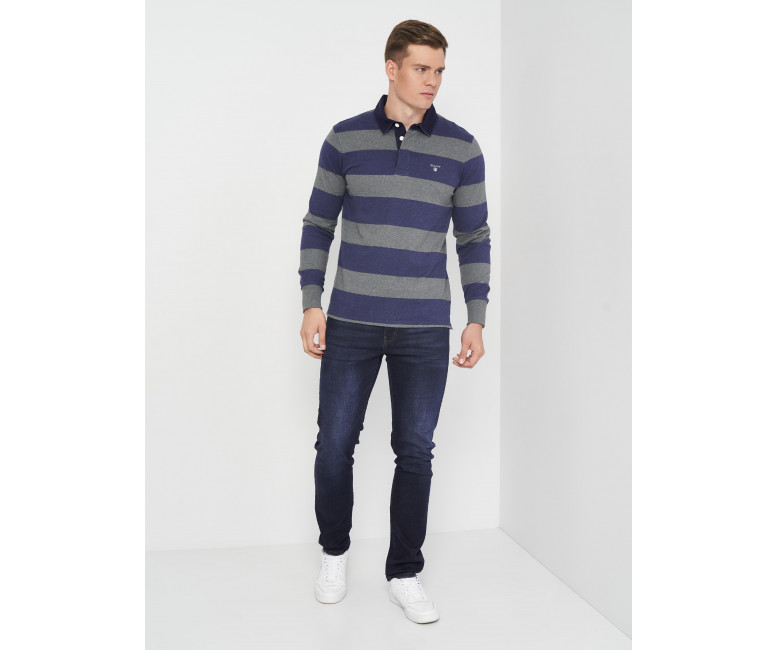 Поло GANT Barstripe Heavy Rugger 2005051 Charcoal Melange