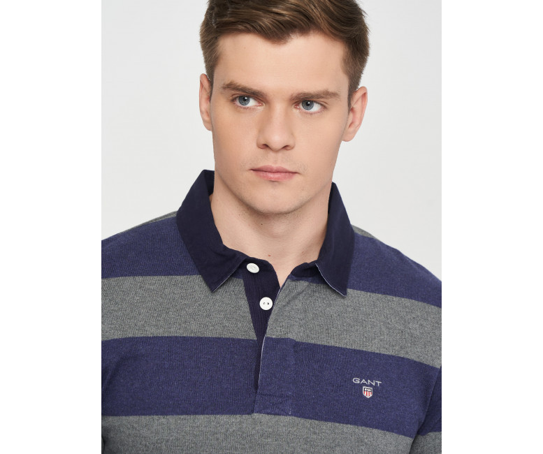 Поло GANT Barstripe Heavy Rugger 2005051 Charcoal Melange