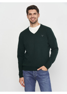 GANT Extrafine Lambswool V-Neck 8010520 Tartan Green