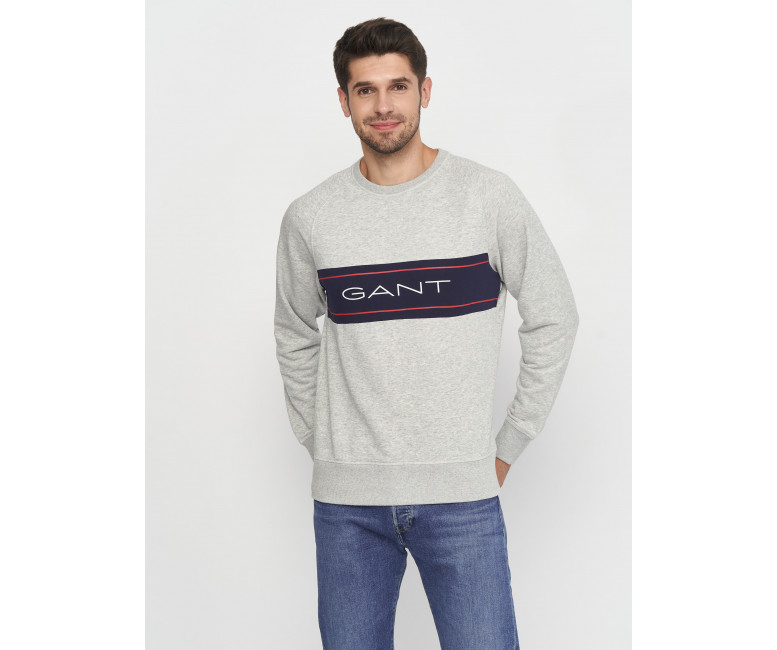 Світшот GANT Archive Stripe C-Neck 2006000 Light Grey Melange