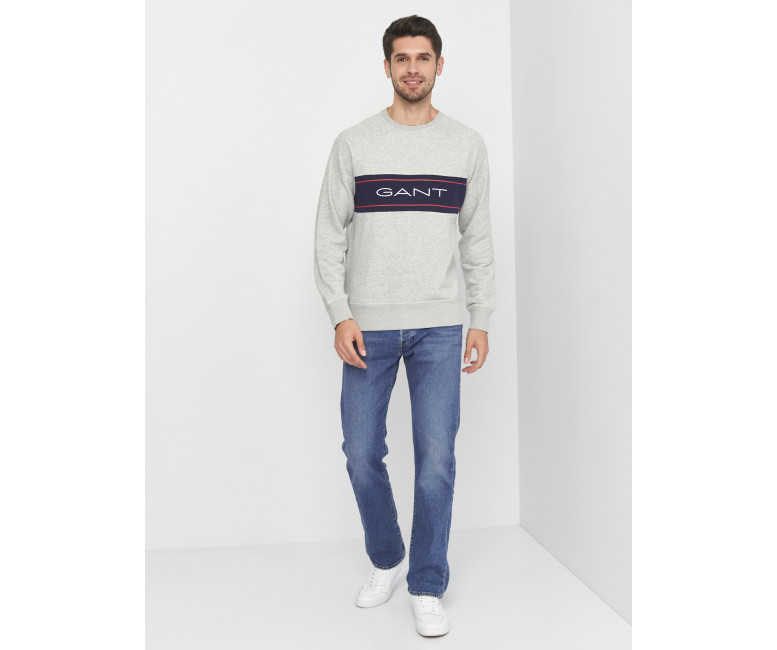 Світшот GANT Archive Stripe C-Neck 2006000 Light Grey Melange