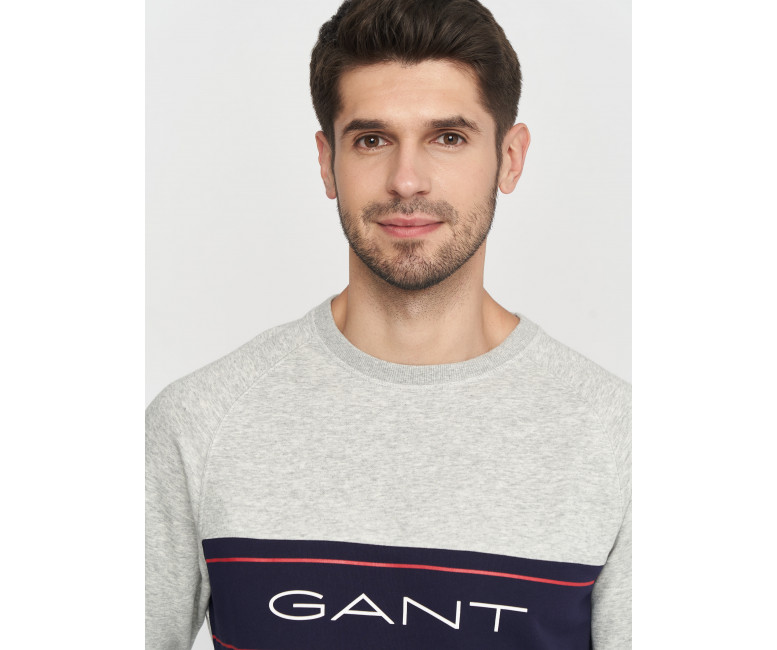 Світшот GANT Archive Stripe C-Neck 2006000 Light Grey Melange