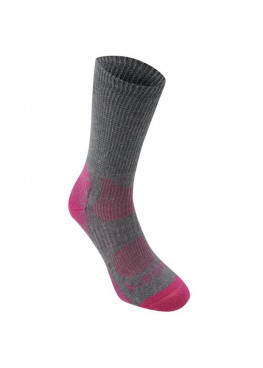 Karrimor Merino Fibre Lightweight Walking Socks Ladies Grey/Fuchsia