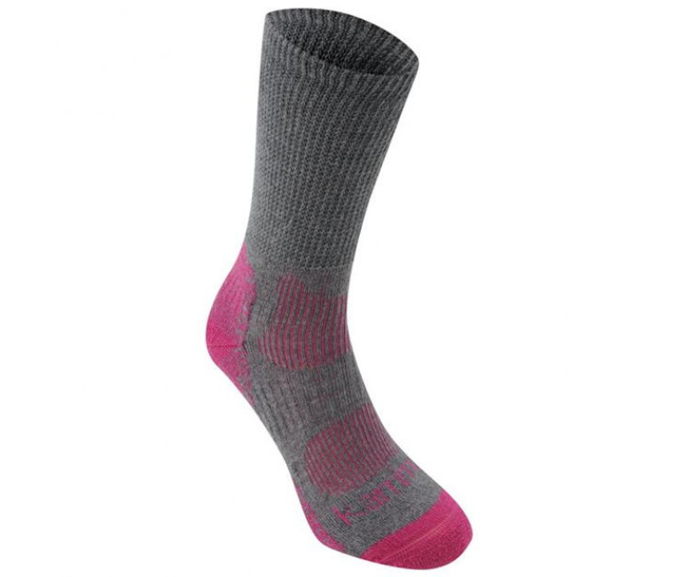 Karrimor Merino Fibre Lightweight Walking Socks Ladies Grey/Fuchsia