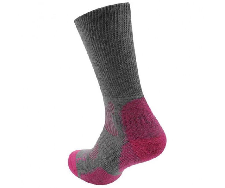 Karrimor Merino Fibre Lightweight Walking Socks Ladies Grey/Fuchsia