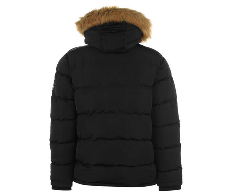 Soul Cal 2 Zip Bubble Jacket Mens Black