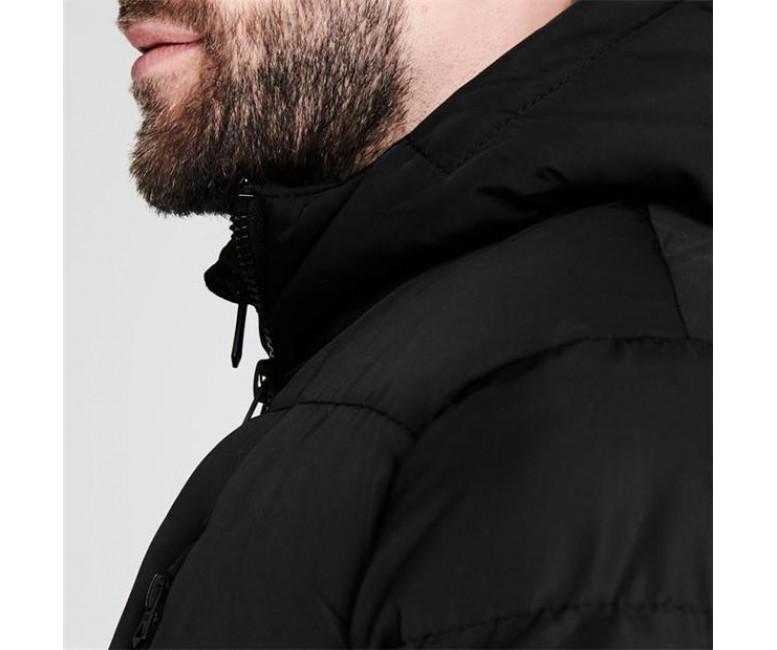 Soul Cal 2 Zip Bubble Jacket Mens Black