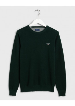 GANT Dark Green Cotton Pique Crew 80021