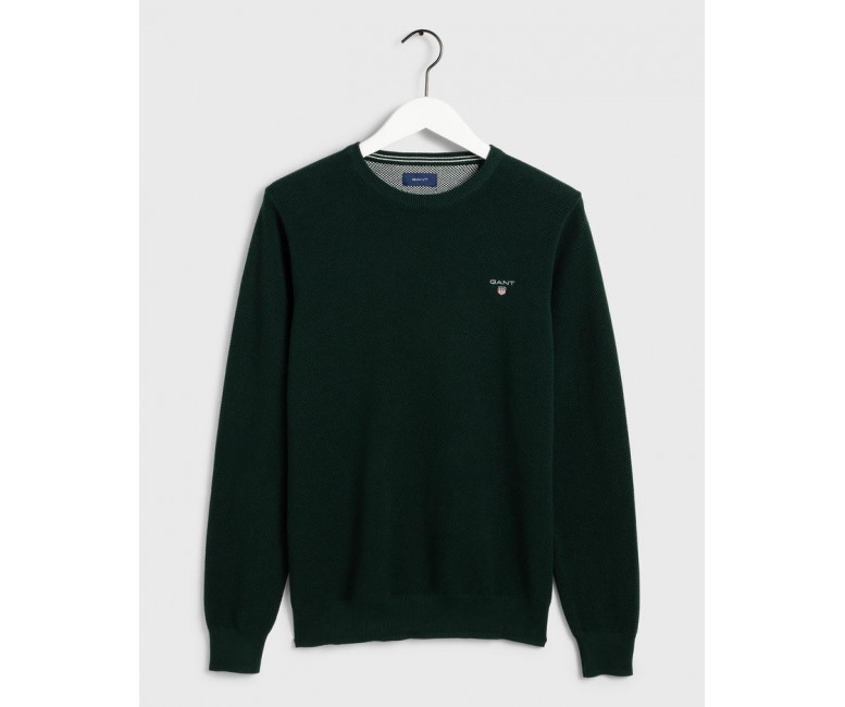 Світшот GANT Dark Green Cotton Pique Crew 80021