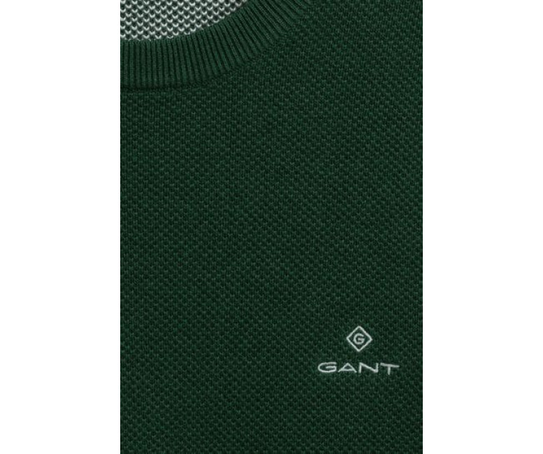 Світшот GANT Dark Green Cotton Pique Crew 80021